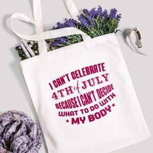 Girl Power Custom July 4th Canvas Tote